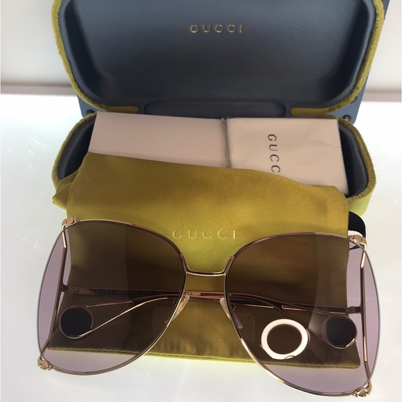 Gucci GG0252S 013 63 Oversize Butterfly Ladies Sunglasses - Picture 12 of 16